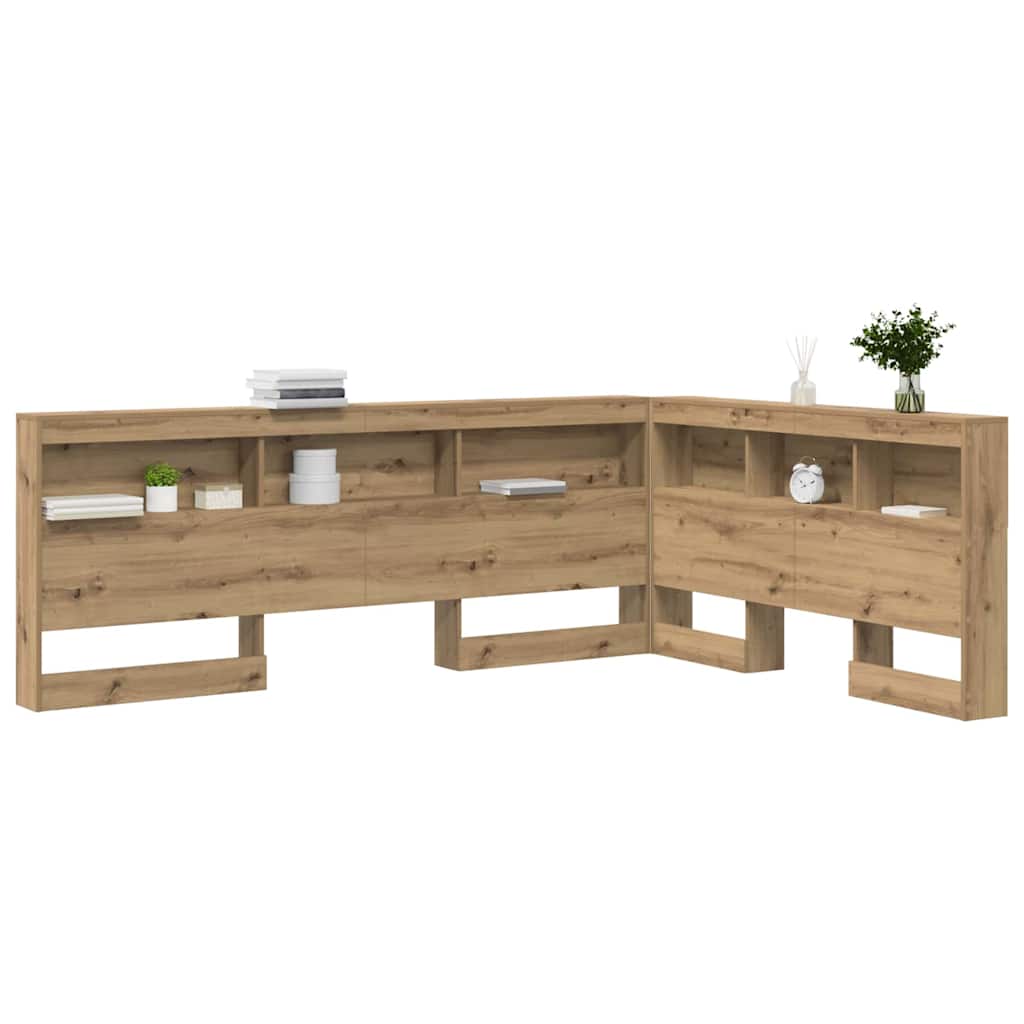 vidaXL Storage Headboard Artisan Oak Engineered Wood