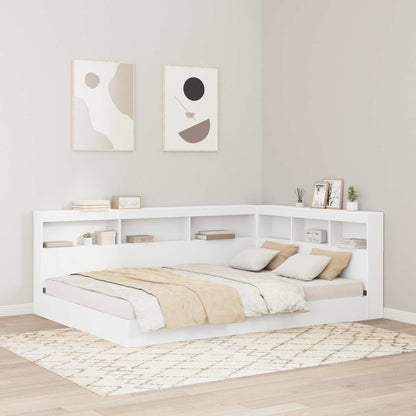 vidaXL Storage Headboard White Engineered Wood