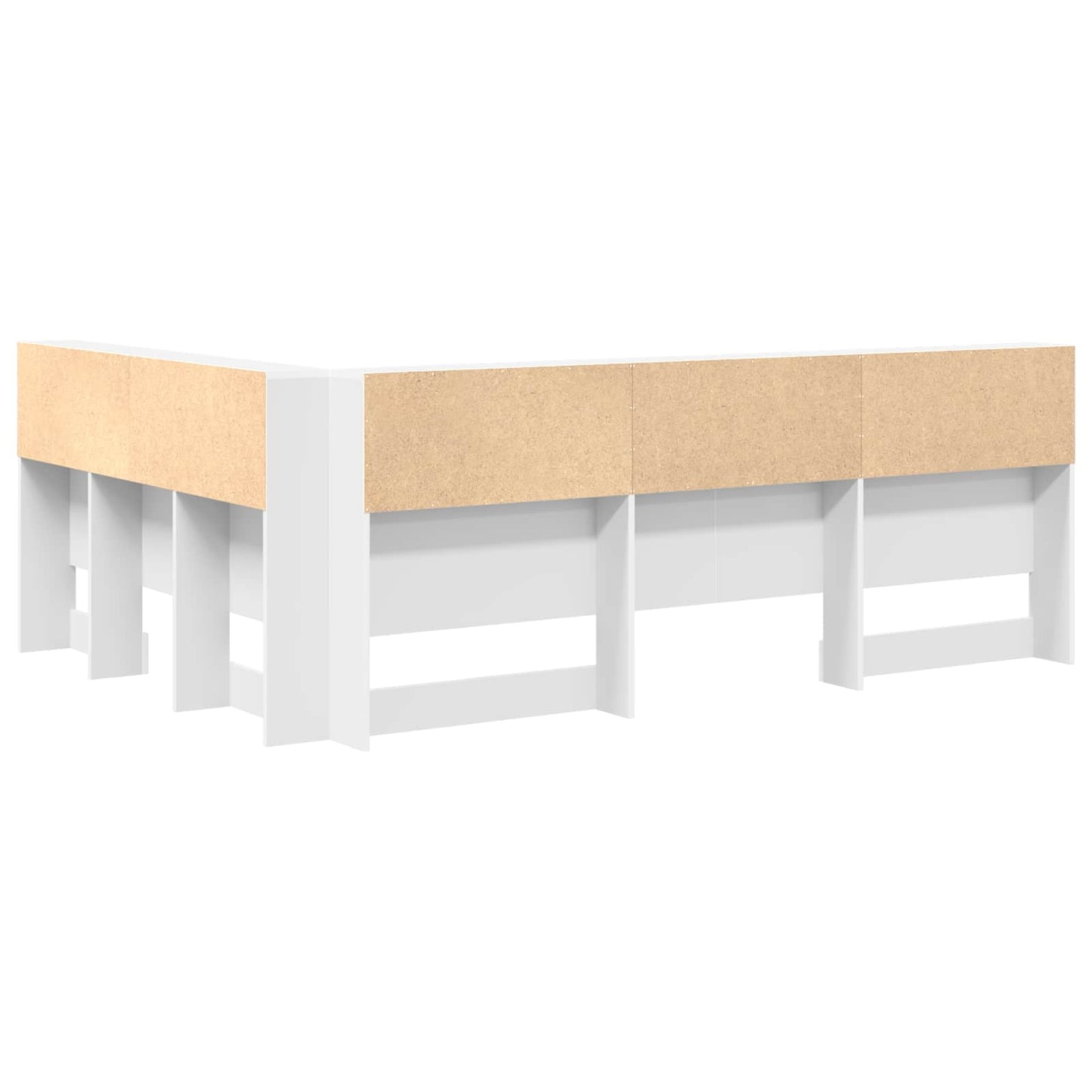 vidaXL Storage Headboard White Engineered Wood