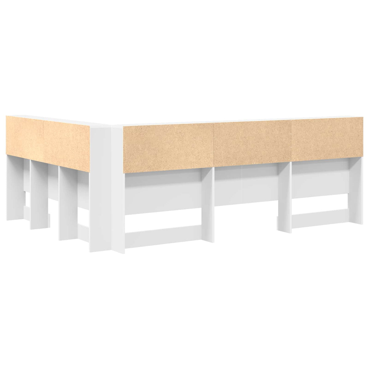 vidaXL Storage Headboard White Engineered Wood