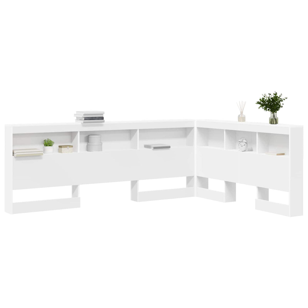 vidaXL Storage Headboard White Engineered Wood