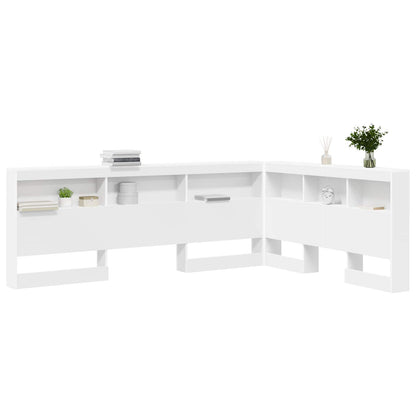 vidaXL Storage Headboard White Engineered Wood