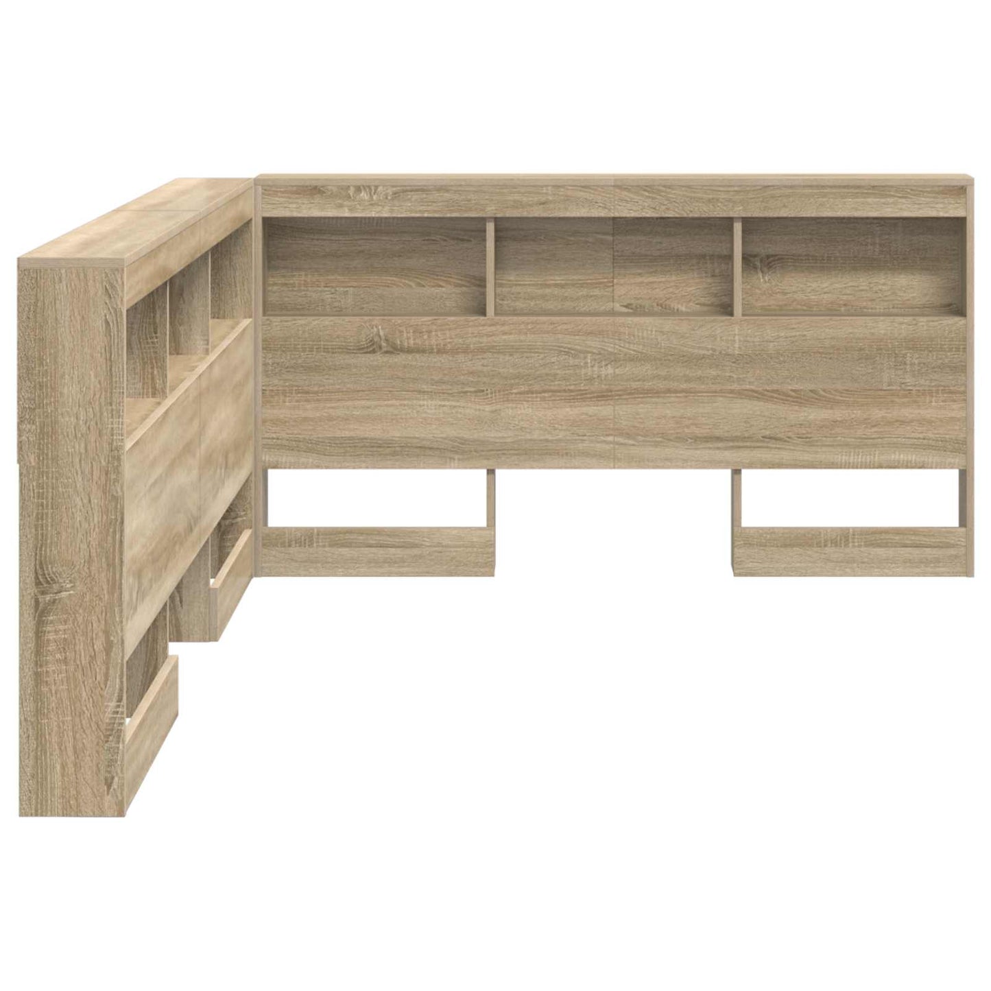 vidaXL Storage Headboard with Shelf Sonoma Oak 160 cm Engineered Wood