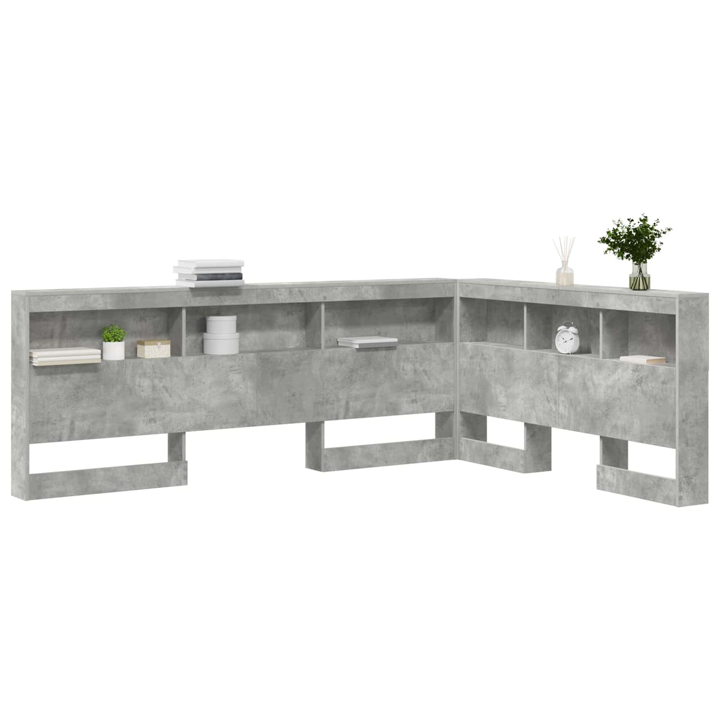 vidaXL Storage Headboard Concrete Grey 160 cm Engineered Wood