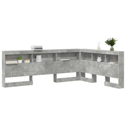 vidaXL Storage Headboard Concrete Grey 160 cm Engineered Wood