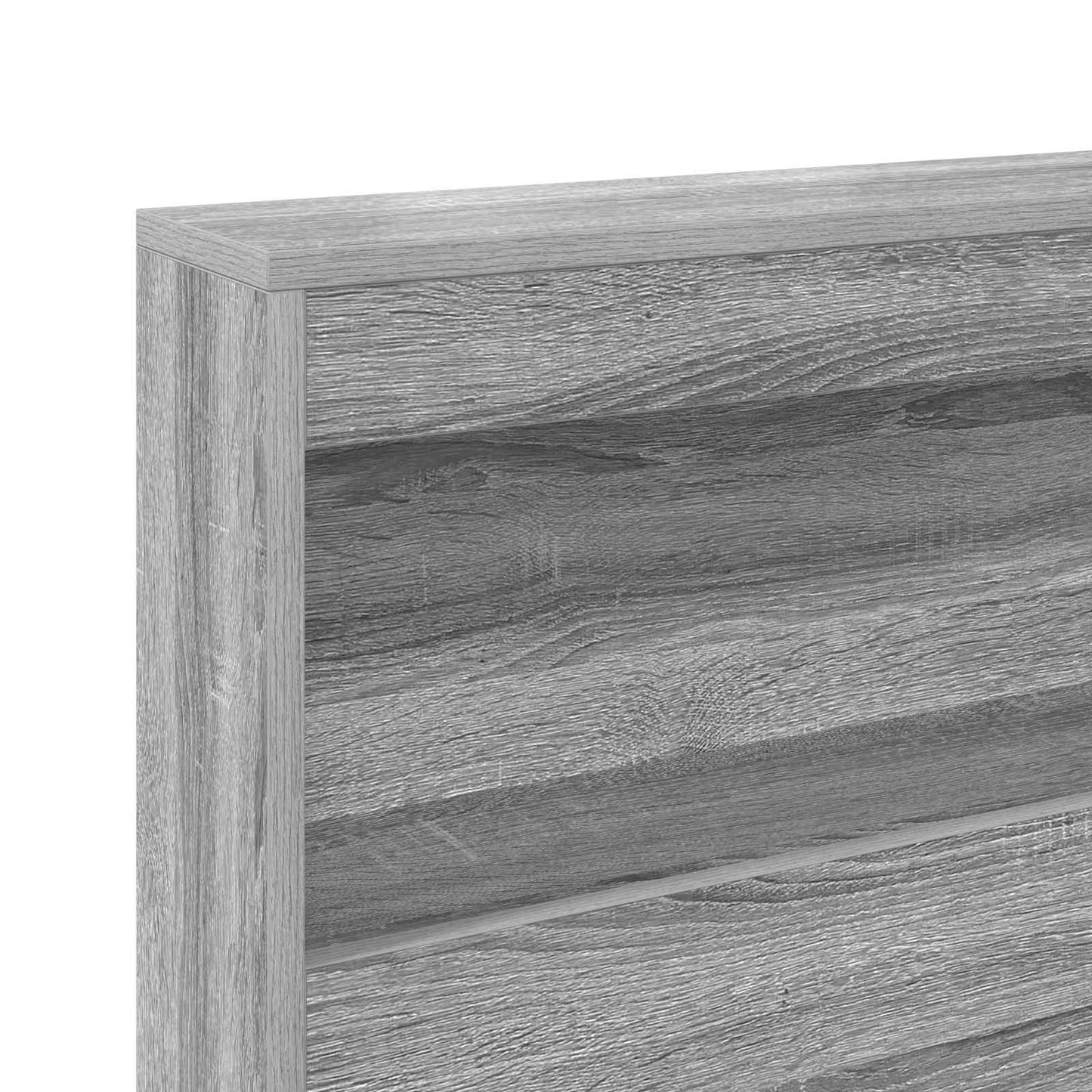 vidaXL Storage Headboard with Shelf Grey Sonoma 160 cm Engineered Wood