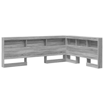 vidaXL Storage Headboard with Shelf Grey Sonoma 160 cm Engineered Wood