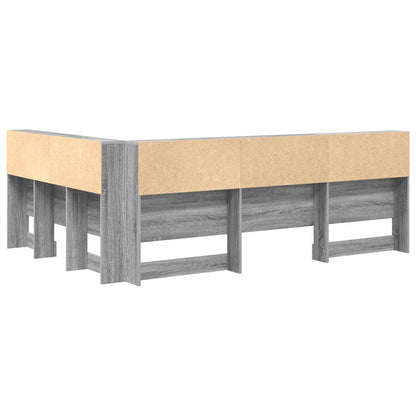vidaXL Storage Headboard with Shelf Grey Sonoma 160 cm Engineered Wood
