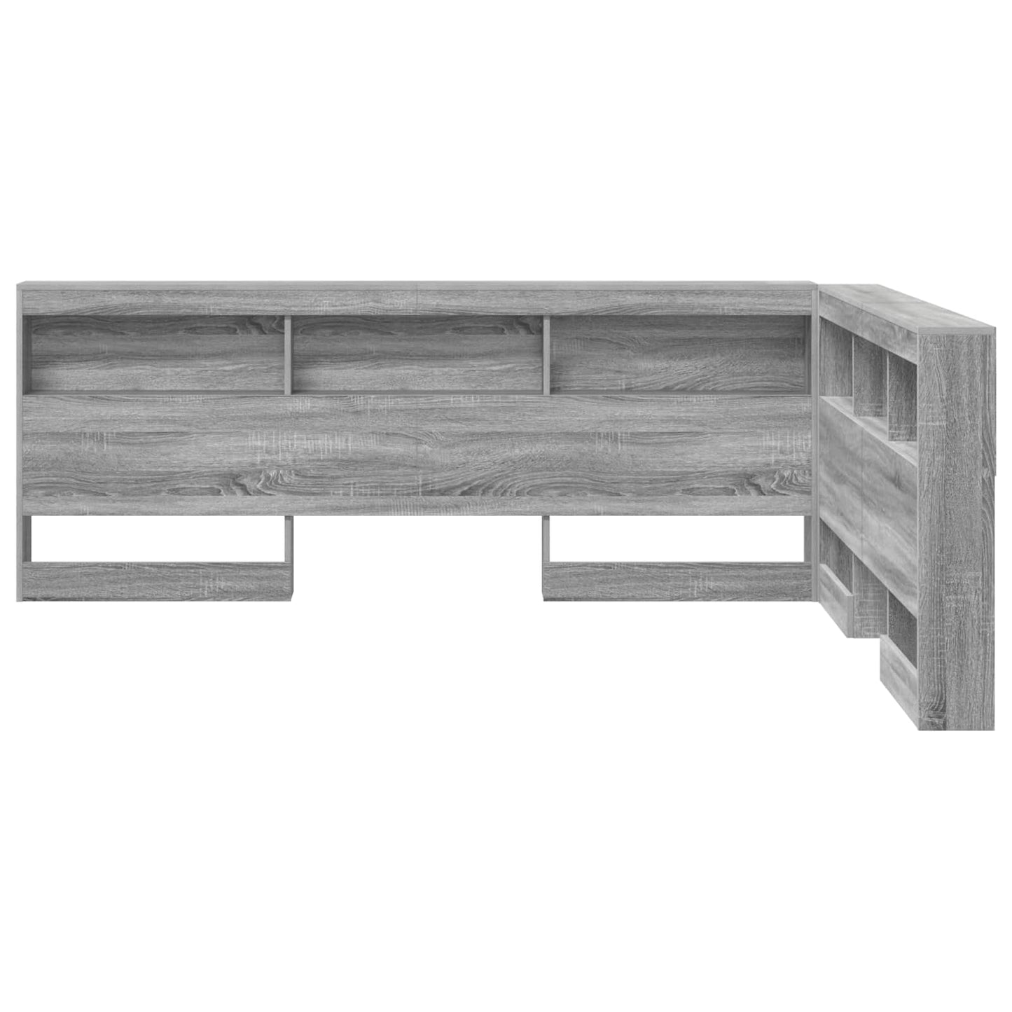 vidaXL Storage Headboard with Shelf Grey Sonoma 160 cm Engineered Wood