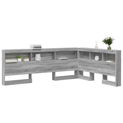 vidaXL Storage Headboard with Shelf Grey Sonoma 160 cm Engineered Wood