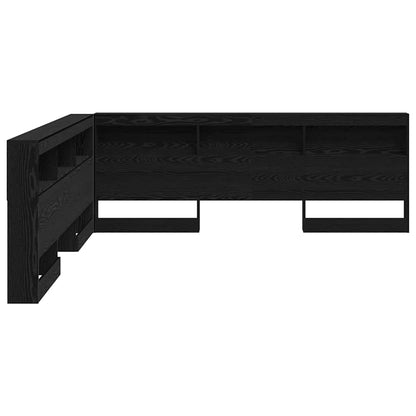 vidaXL Storage Headboard with Shelf Black Oak 180 cm Engineered Wood