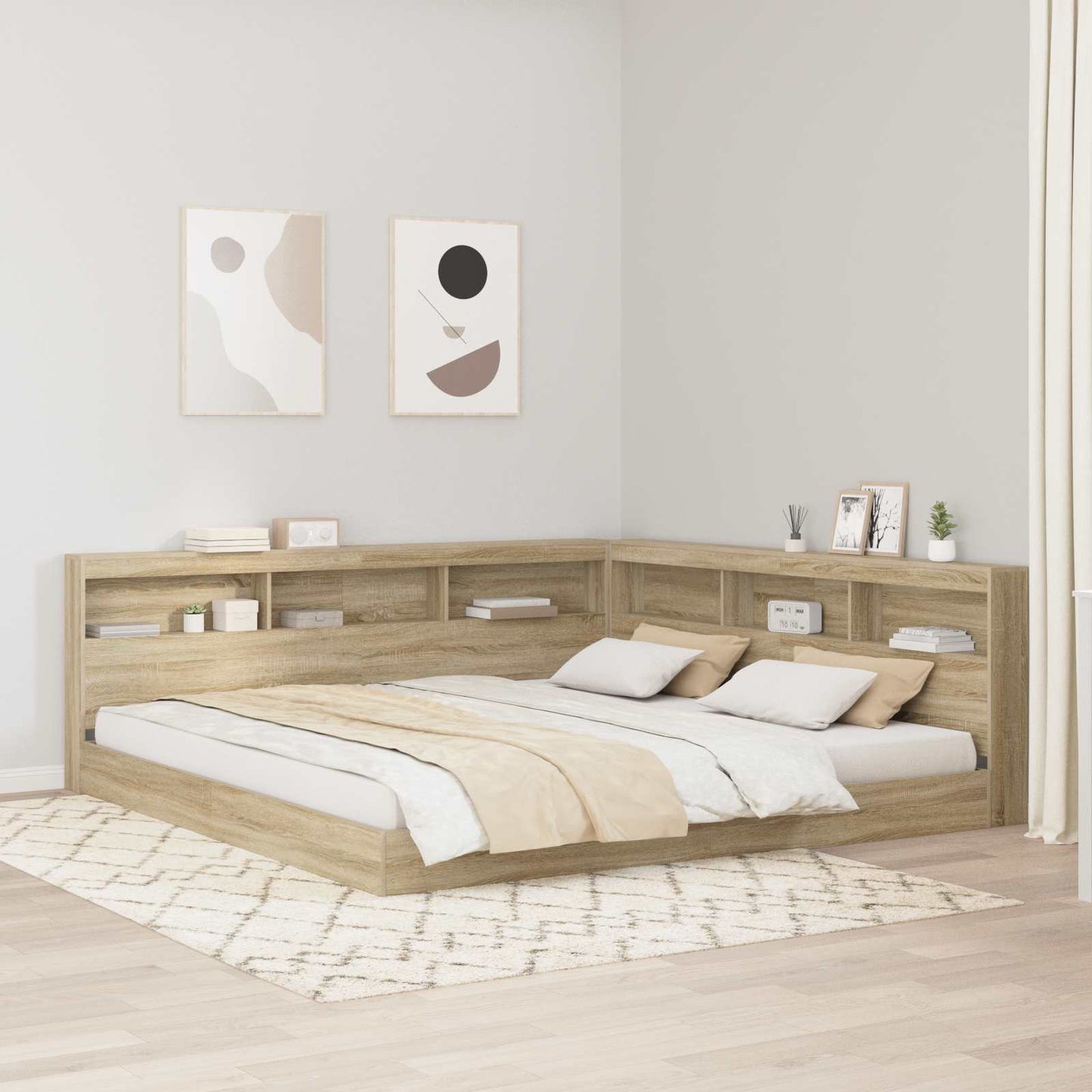 vidaXL Storage Headboard Sonoma Oak Engineered Wood