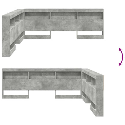 vidaXL Storage Headboard Concrete Grey 180 cm Engineered Wood