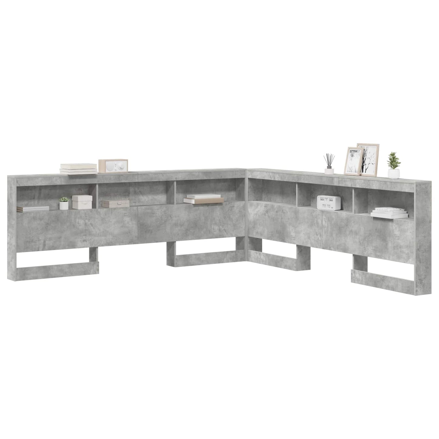 vidaXL Storage Headboard Concrete Grey 180 cm Engineered Wood