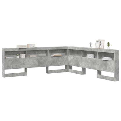 vidaXL Storage Headboard Concrete Grey 180 cm Engineered Wood