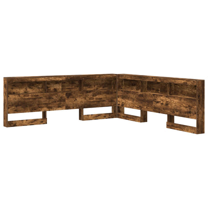 vidaXL Storage Headboard with Shelf Smoked Oak 180 cm Engineered Wood