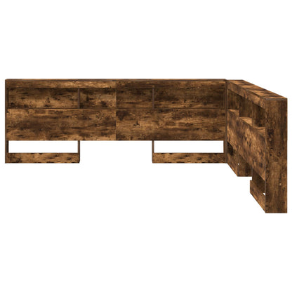 vidaXL Storage Headboard with Shelf Smoked Oak 180 cm Engineered Wood