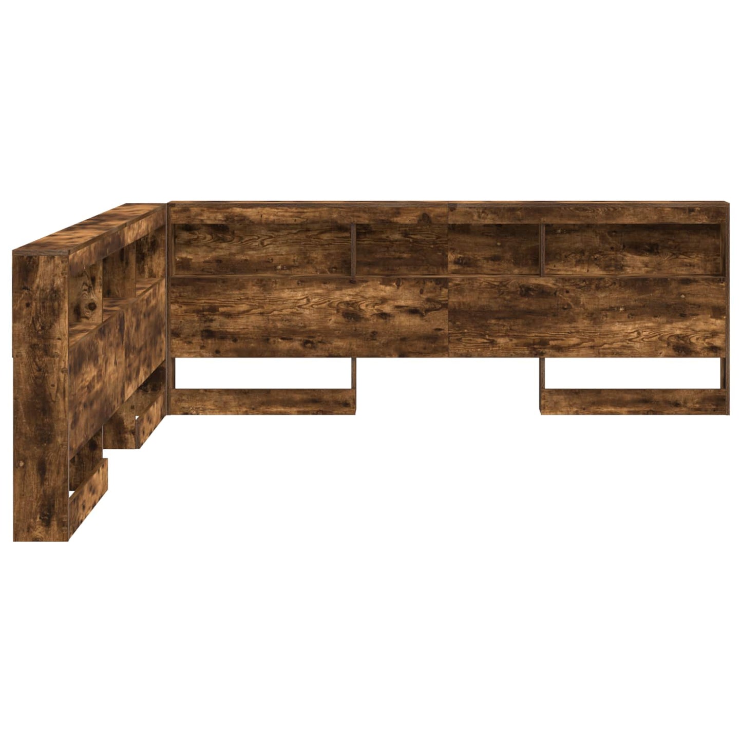 vidaXL Storage Headboard with Shelf Smoked Oak 180 cm Engineered Wood