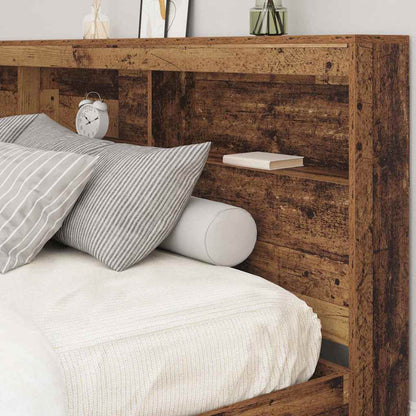 vidaXL Storage Headboard with Shelf Old Wood 180 cm Engineered Wood