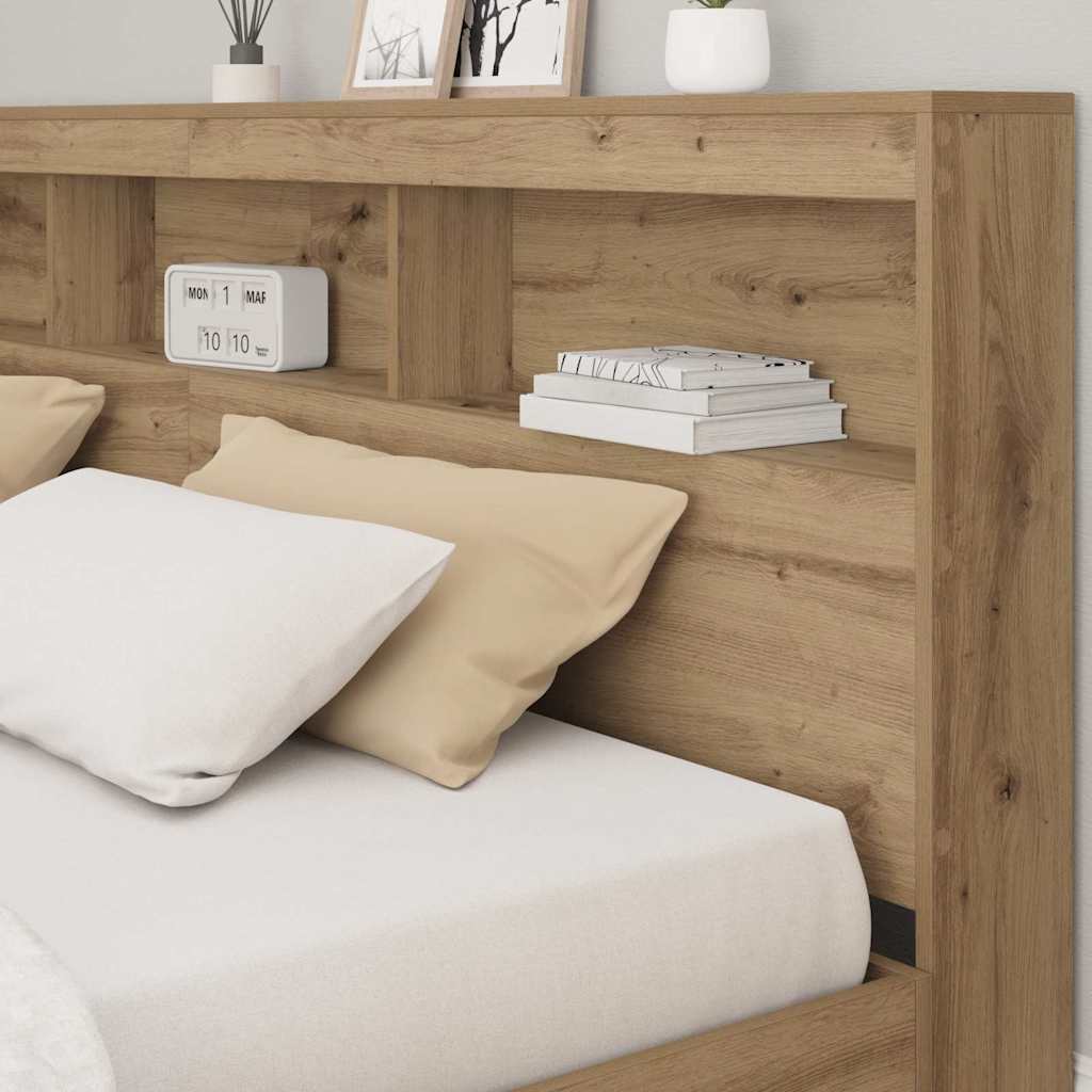 vidaXL Storage Headboard Artisan Oak Engineered Wood