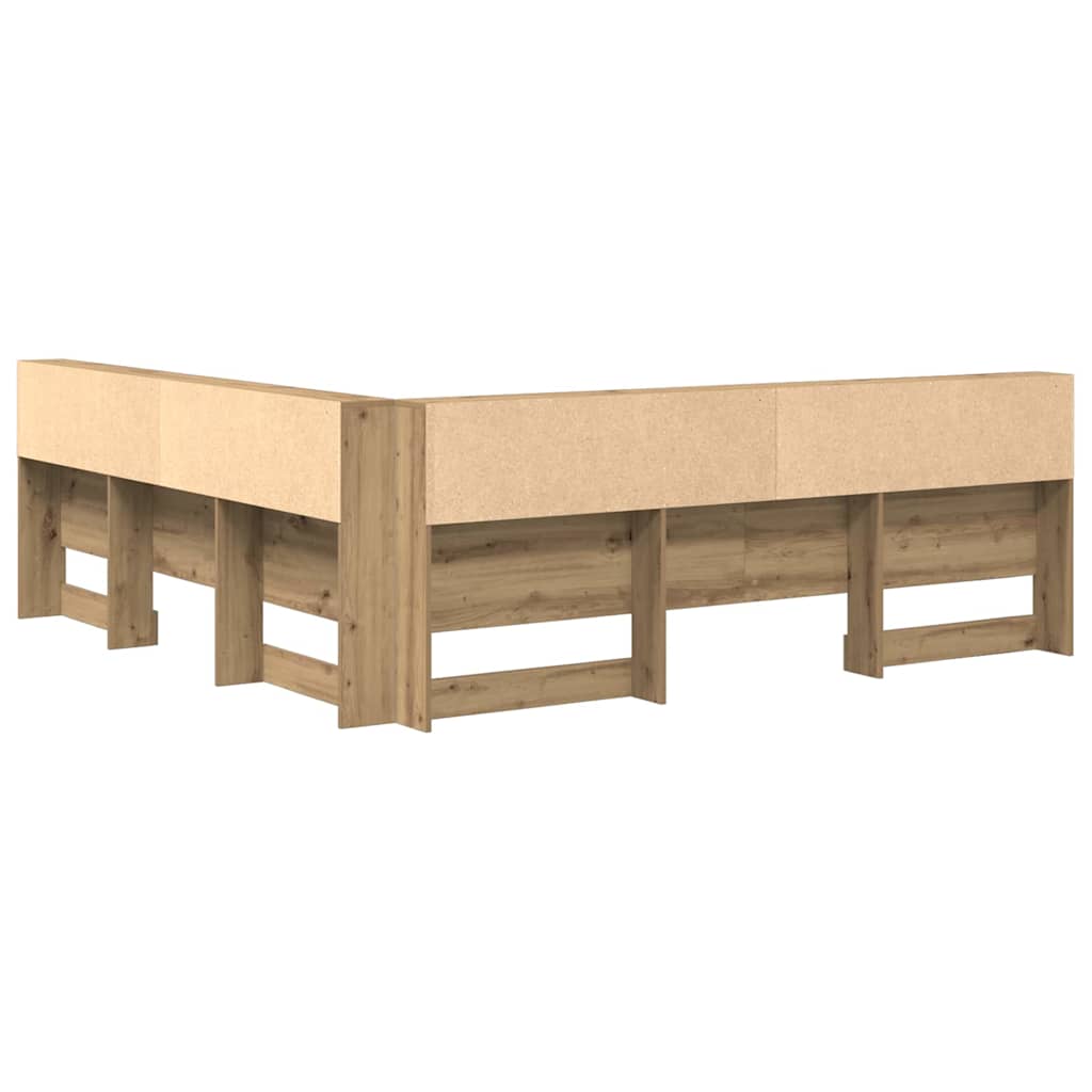 vidaXL Storage Headboard Artisan Oak Engineered Wood