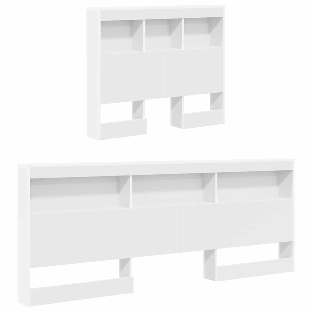 vidaXL Storage Headboard White Engineered Wood