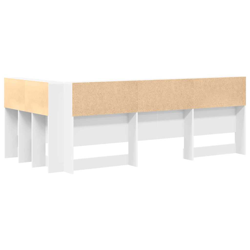 vidaXL Storage Headboard White Engineered Wood