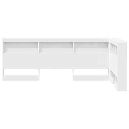 vidaXL Storage Headboard White Engineered Wood