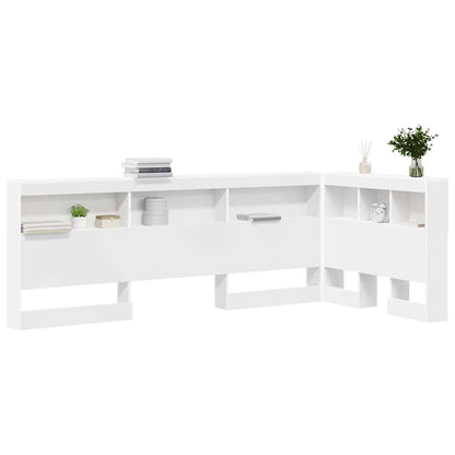 vidaXL Storage Headboard White Engineered Wood