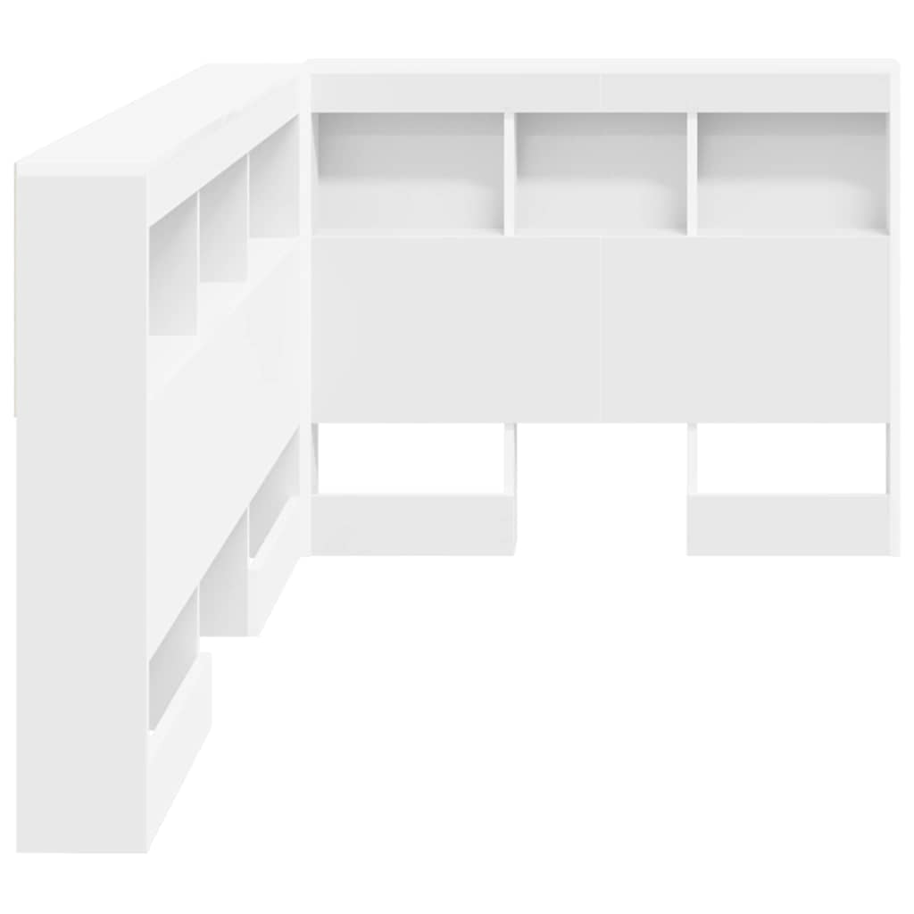 vidaXL Storage Headboard White Engineered Wood
