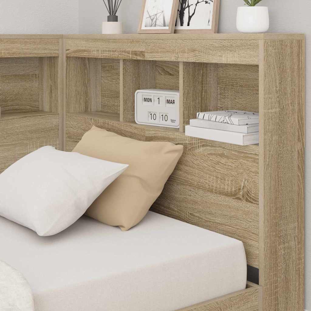 vidaXL Storage Headboard Sonoma Oak Engineered Wood