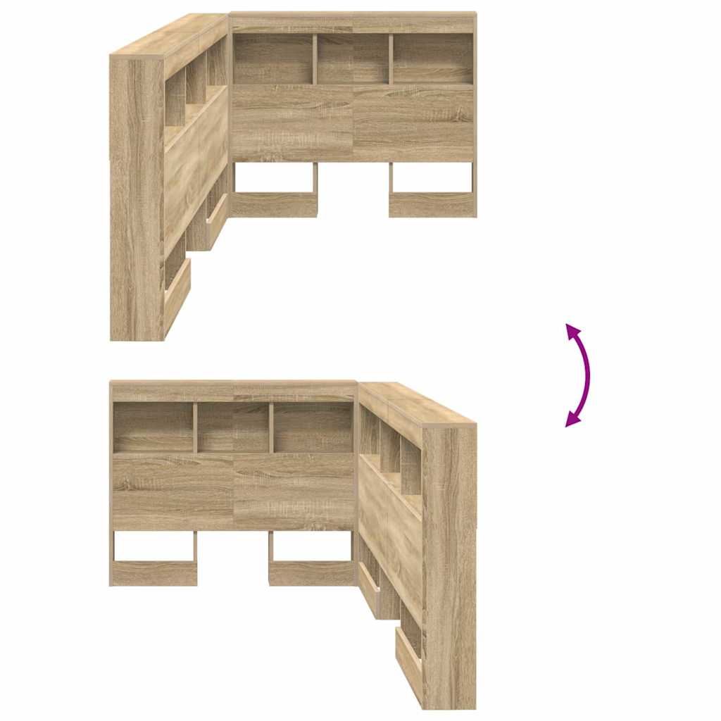 vidaXL Storage Headboard Sonoma Oak Engineered Wood