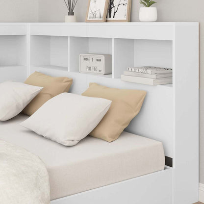 vidaXL Storage Headboard White Engineered Wood