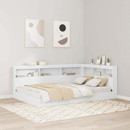 vidaXL Storage Headboard White Engineered Wood