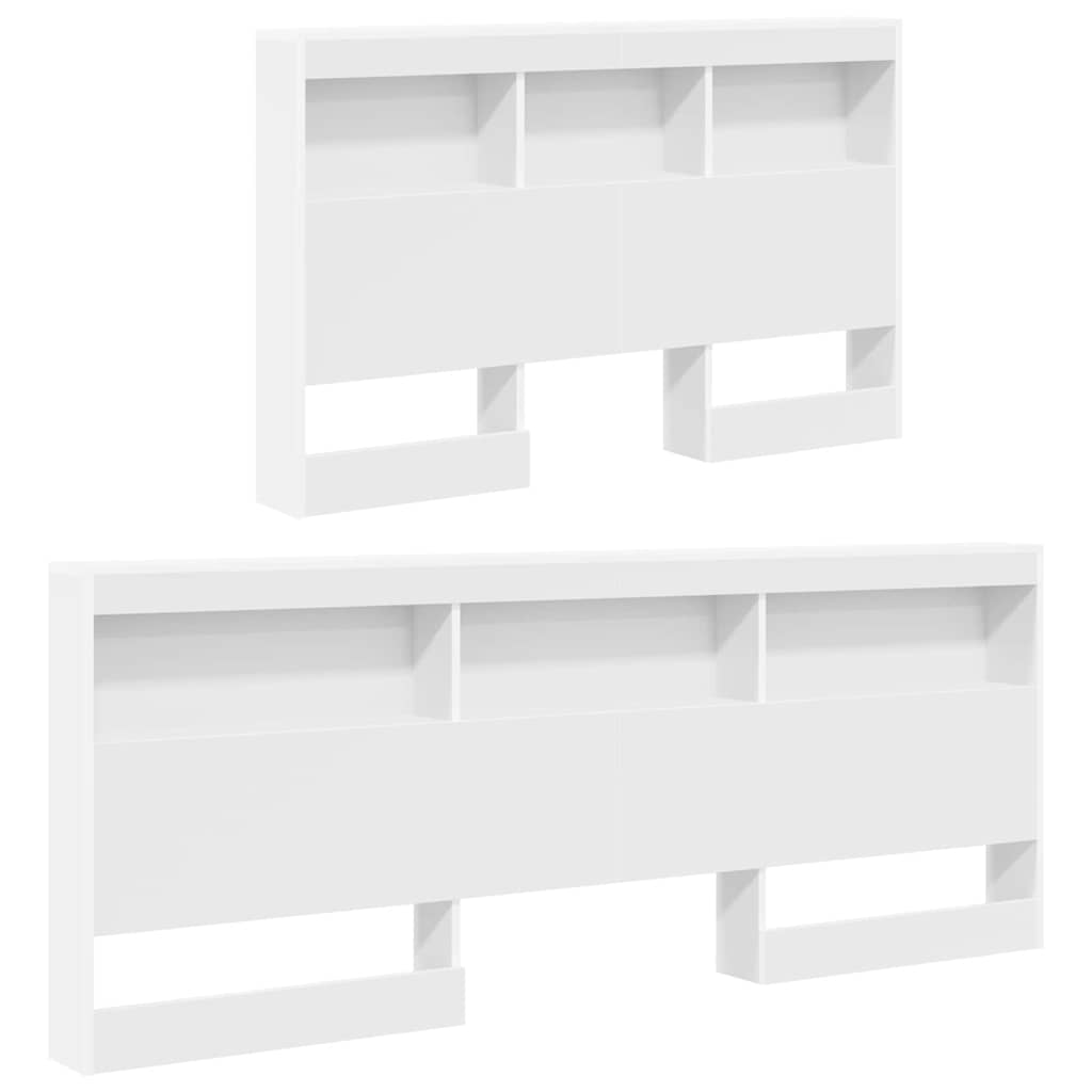 vidaXL Storage Headboard White Engineered Wood