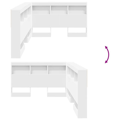 vidaXL Storage Headboard White Engineered Wood