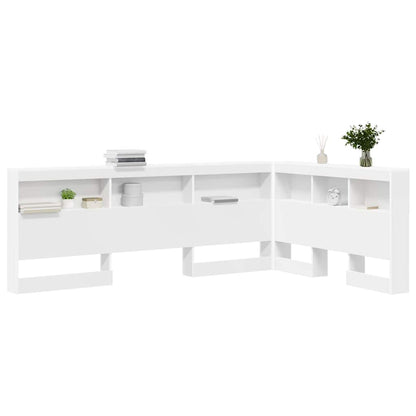 vidaXL Storage Headboard White Engineered Wood