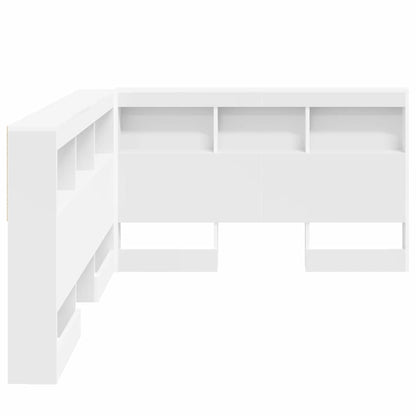 vidaXL Storage Headboard White Engineered Wood