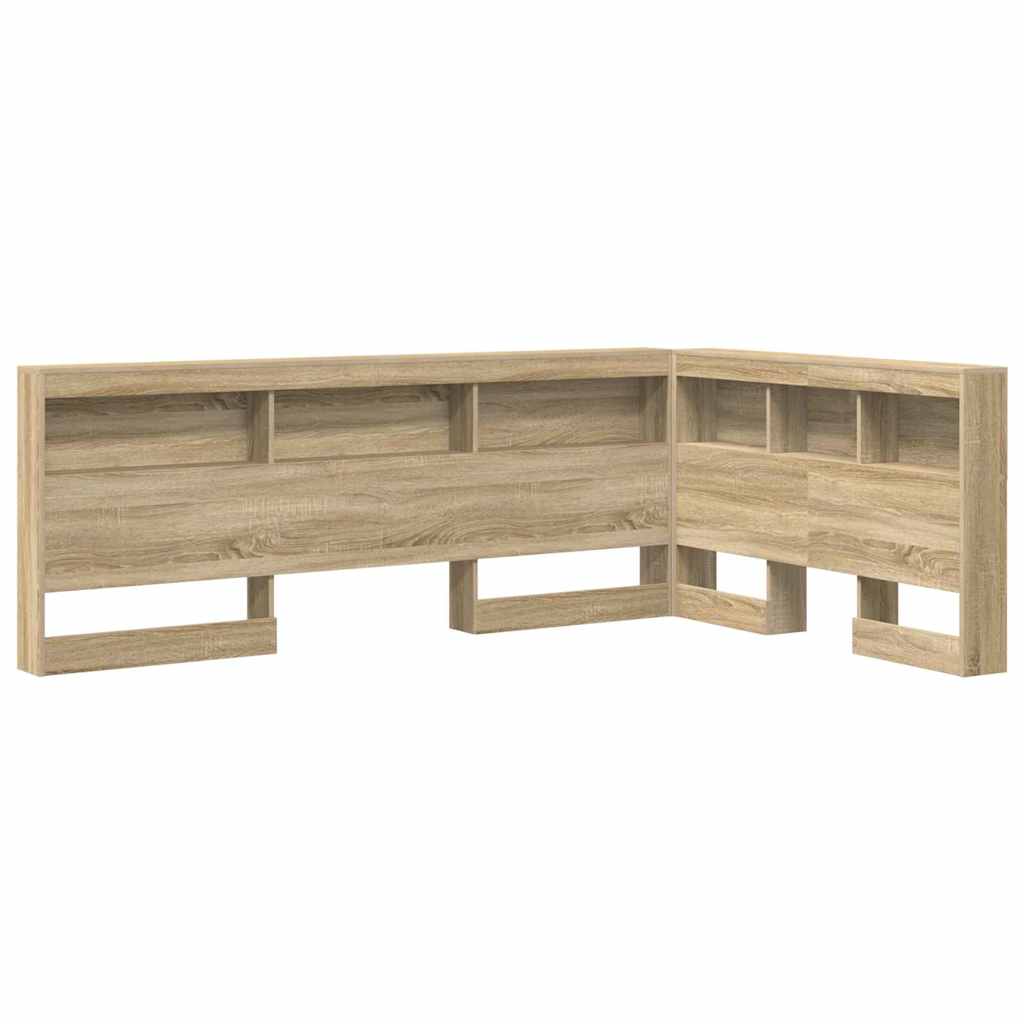 vidaXL Storage Headboard with Shelf Sonoma Oak 207.5 x 137.5 x 76.5 cm