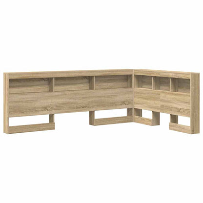 vidaXL Storage Headboard with Shelf Sonoma Oak 207.5 x 137.5 x 76.5 cm