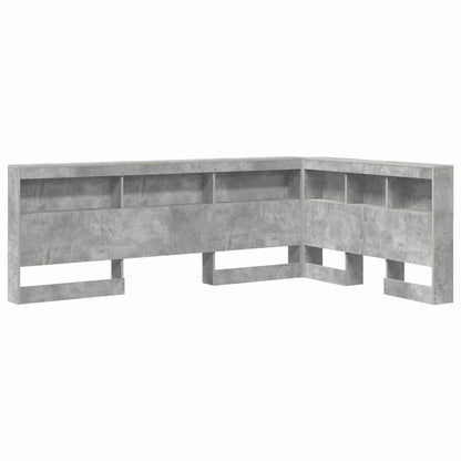 vidaXL Storage Headboard Concrete Grey 207.5 x 137.5 x 76.5 cm