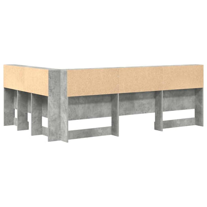 vidaXL Storage Headboard Concrete Grey 207.5 x 137.5 x 76.5 cm
