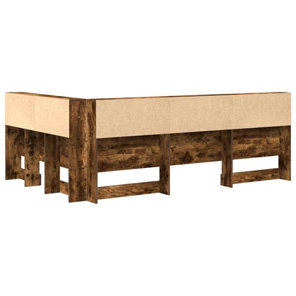 vidaXL Storage Headboard with Shelf Smoked Oak 207.5 x 137.5 x 76.5 cm