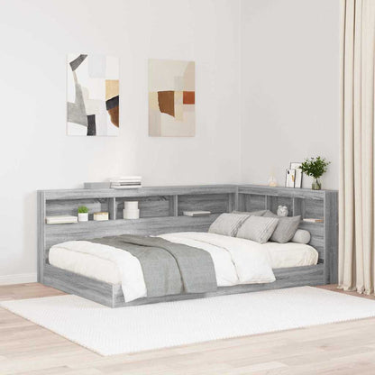 vidaXL Storage Headboard Grey Sonoma 207.5 x 137.5 x 76.5 cm
