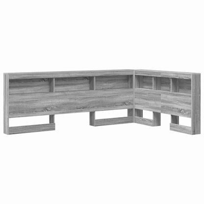 vidaXL Storage Headboard Grey Sonoma 207.5 x 137.5 x 76.5 cm