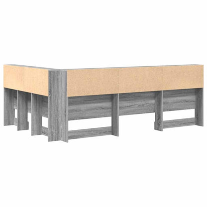 vidaXL Storage Headboard Grey Sonoma 207.5 x 137.5 x 76.5 cm