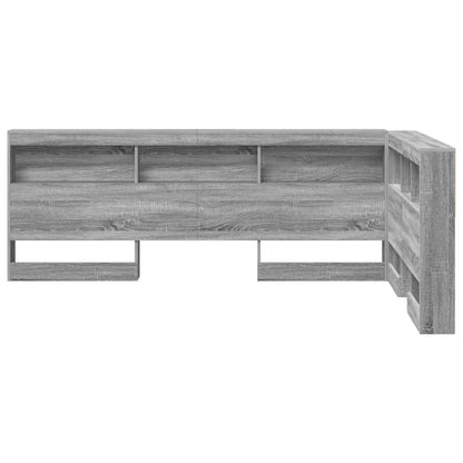 vidaXL Storage Headboard Grey Sonoma 207.5 x 137.5 x 76.5 cm