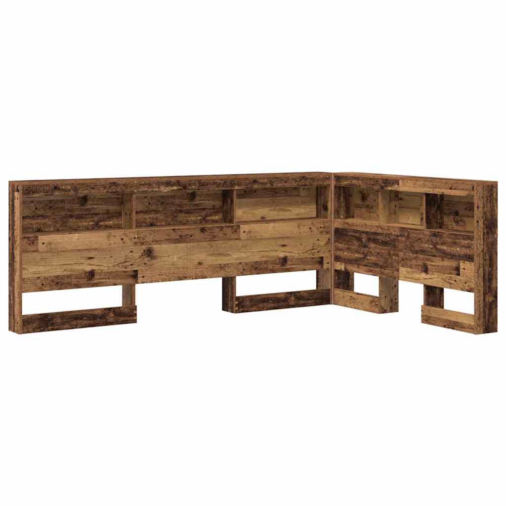 vidaXL Storage Headboard with Shelf Old Wood 207.5 x 137.5 x 76.5 cm