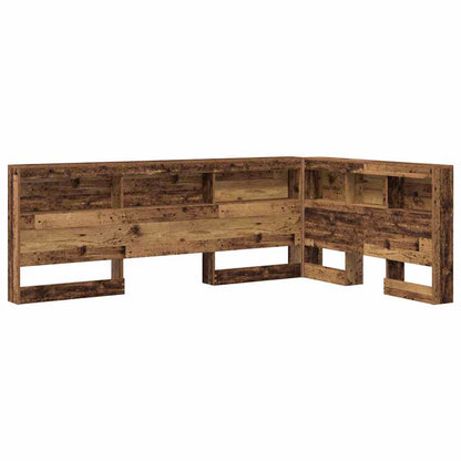 vidaXL Storage Headboard with Shelf Old Wood 207.5 x 137.5 x 76.5 cm