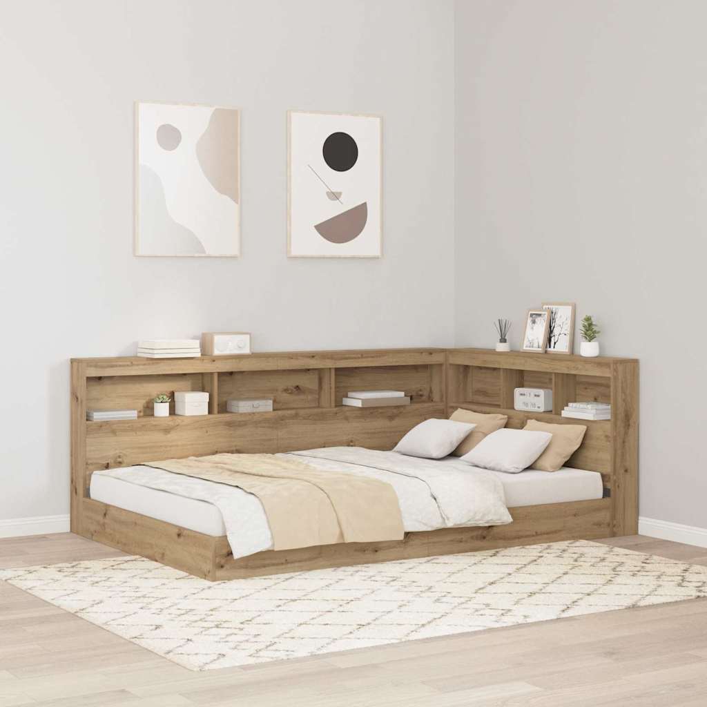vidaXL Storage Headboard Artisan Oak Engineered Wood